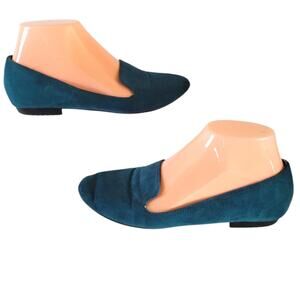 Forever 21 WMS 7 Flats Teal Blue Green Fabric Ballet Casual Slip On